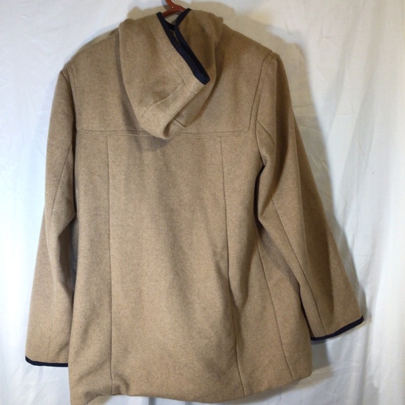 COPY - Tommy Hilfiger coat women’s size large brown wool duffle trench jacket - Picture 2 of 13